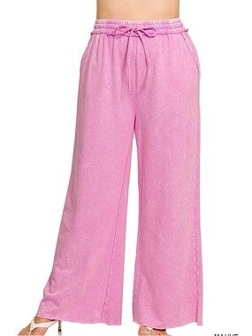 WASHED FRENCH TERRY SWEATPANTS  Zenana NEW. 29” inseam